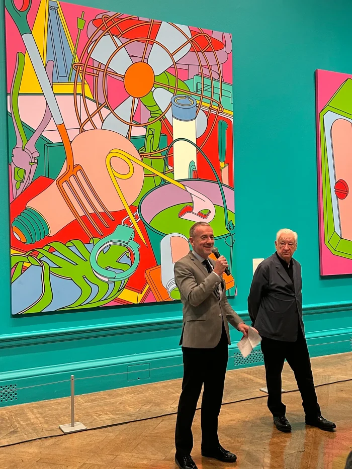 Michael Craig Martin at the RA exhibition preview
